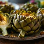 Carciofi in pentola durante la sbollentatura