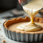 Superficie della cheesecake livellata con spatola