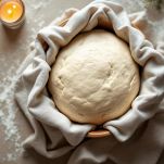 Impasto che riposa per la lievitazione