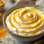 Crema aromatizzata mescolata per uniformare il colore