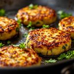 Burger vegetali dorati in padella