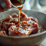 Carne immersa nella marinata