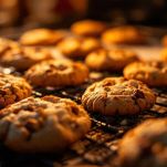 Lebkuchen dorati durante la cottura