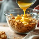 Burro fuso con biscotti tritati