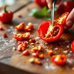 Peperoncini rossi aperti senza semi