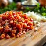 Pancetta cipolla aglio e prezzemolo sminuzzati