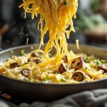 Pasta unita ai funghi con rosmarino