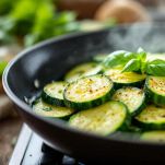 Zucchine dorate in cottura