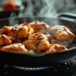 Pezzi di pollo rosolati