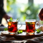 Bicchieri di tè fumante