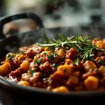 Casseruola con ragù alla bolognese in lenta cottura