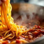 Casseruola con tagliatelle e ragù alla bolognese