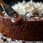 Torta raffreddata con Nutella spalmata in superficie