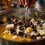 Burro e cioccolato fusi incorporati al composto