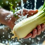 Finocchi lavati e affettati sottilmente