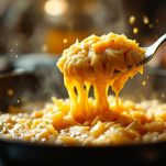 Piccole focaccine di patate dorate che cuociono nell’olio caldo