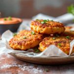 Focaccine croccanti su carta assorbente in un piatto