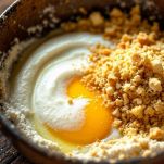 Albumi sbattuti e Parmigiano in ciotole