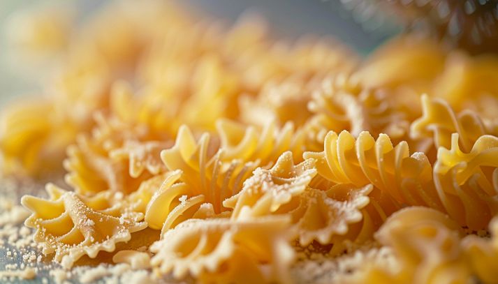 Diversi formati di pasta da cuocere