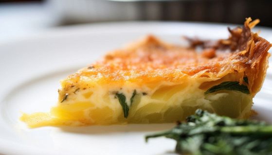 Torta salata sul piatto