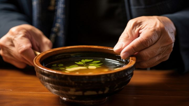Gustosa zuppa in ciotola di ceramica