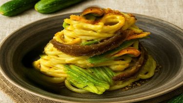 Pasta con fiori di zucca e alici