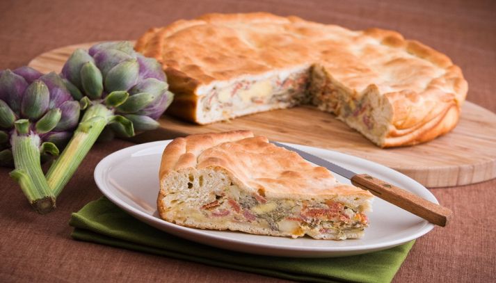 Torta salata ai carciofi e patate