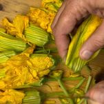pasta-con-salsiccia-e-fiori-di-zucca-pulizia-fiori