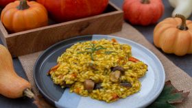 Risotto con zucca e castagne