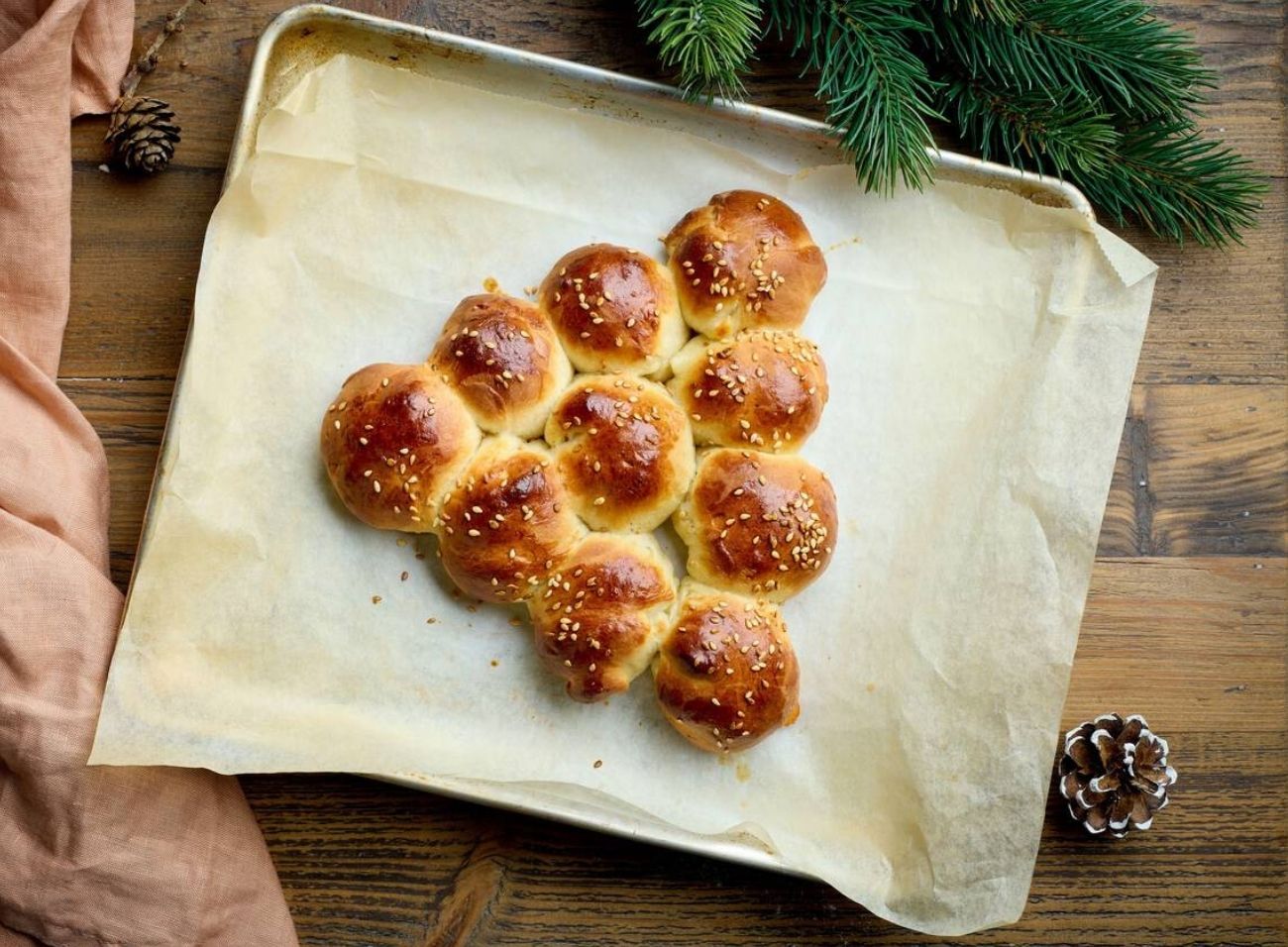 Albero di natale di pan brioche