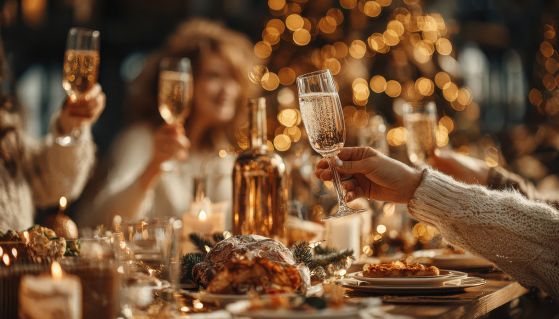 Amici brindano a Capodanno