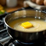 Burro fuso in casseruola.