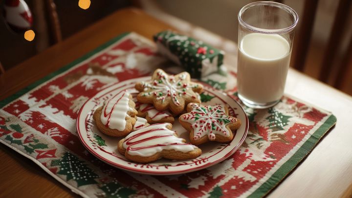 Biscotti di Natale con bicchiere di latte