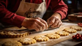 Donna intenta a creare deliziosi biscotti