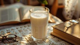 Invitante bicchiere di latte fresco