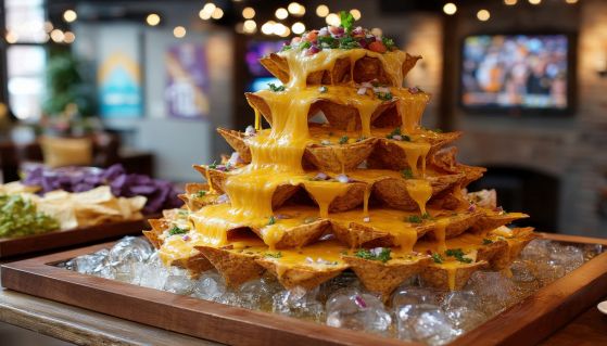 Panettone salato con una cascata di formaggio fuso