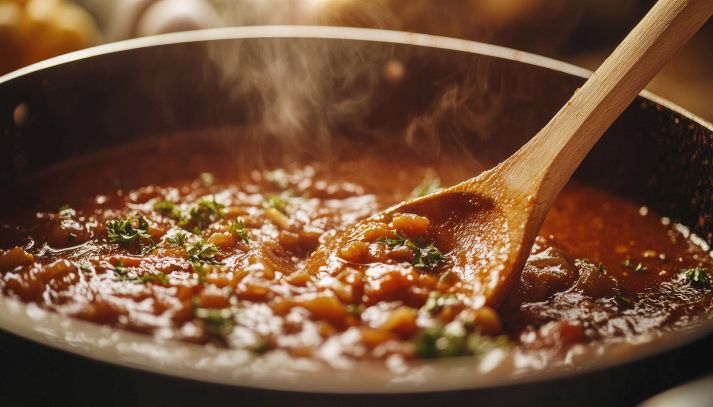 Piatto di lenticchie fumanti