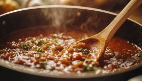 Piatto di lenticchie fumanti