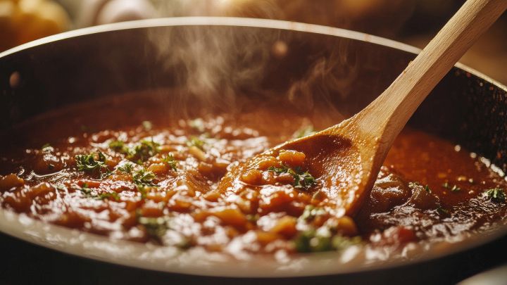 Piatto di lenticchie fumanti