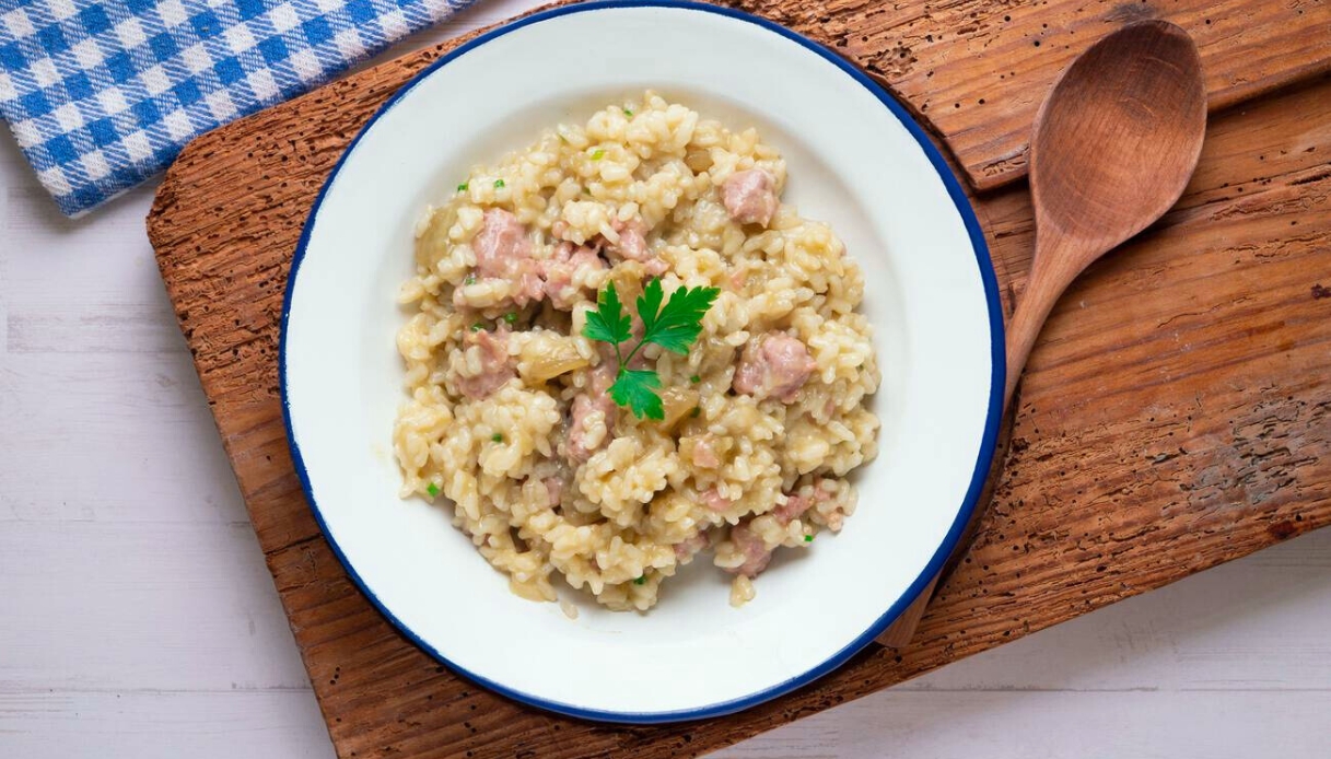 Risotto con salsiccia e stracchino