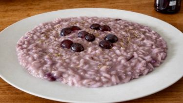 Risotto con uva fragola