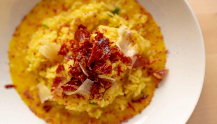 Risotto zafferano e speck