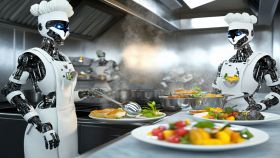 Robot lavorano come chef al ristorante