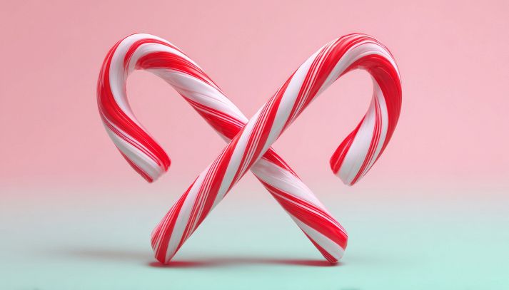 Tradizionali bastoncini di zucchero di Natale