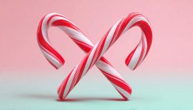 Tradizionali bastoncini di zucchero di Natale