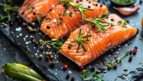 Invitante salmone con pepe rosa e rosmarino