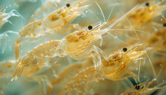 Gamberetti che nuotano