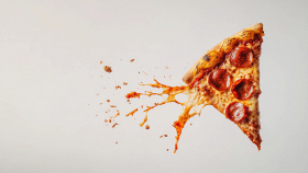 Pizza americana su tavolo negli Stati Uniti, simbolo della crisi del settore tra prezzi in aumento e nuove abitudini alimentari