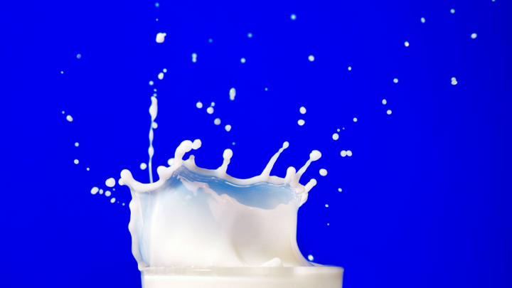 Mensa scolastica con cartone di latte, simbolo dell’alimentazione dei bambini negli Stati Uniti