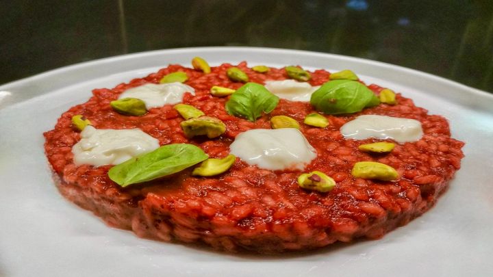 Un risotto con una presenza forte, che sorprende al primo sguardo